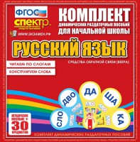Динамические раздаточные пособия. Русский язык (веера). Читаем по слогам (слоги из двух букв). Конструируем слова (слоги из двух и трех букв). - fgospostavki.ru - Иркутск