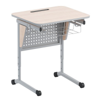 Стол ученический одноместный с перфорированной панелью, наклоном столешницы (0-24°) и корзиной - fgospostavki.ru - Иркутск