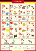 Таблица "Грамматика немецкого языка. Немецкий алфавит в картинках (с транскрипцией)" (100х140 сантиметров, винил) - fgospostavki.ru - Иркутск