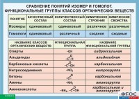Таблица. Сравнение понятий изомер и гомолог. Функциональные группы классов органических веществ. - fgospostavki.ru - Иркутск
