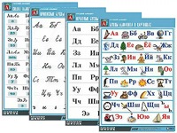 Комплект таблиц "Русский алфавит" (4 таблицы, формат А1, матовое ламинирование) - fgospostavki.ru - Иркутск