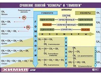 Таблица демонстрационная "Сравнение понятий изомер и гомолог" (винил 70x100) - fgospostavki.ru - Иркутск