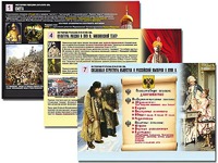 Комплект таблиц по истории "История России XVI - XVIII вв." раздаточные (цветные, ламинированные, А4, 10 штук) - fgospostavki.ru - Иркутск