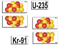 Модель-аппликация "Деление урана. Цепная ядерная реакция" (ламинированная) - fgospostavki.ru - Иркутск