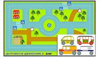 Игровой коврик "Дорожное движение - 2" с набором транспортных средств - fgospostavki.ru - Иркутск
