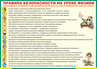 Таблица "Правила безопасности на уроке физики" (100х140 сантиметров, винил) - fgospostavki.ru - Иркутск