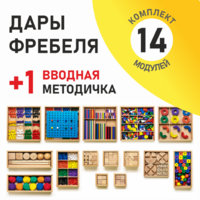 Игровой набор Дары Фребеля 14 модулей с методическим пособием (1 книга) - fgospostavki.ru - Иркутск