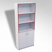 Стеллаж полуоткрытый А-310 ТР со стеклом ЛДСП  - fgospostavki.ru - Иркутск