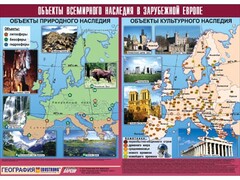 Таблица демонстрационная "Объекты всемирного наследия в Зарубежной Европе" (винил 100*140) - fgospostavki.ru - Иркутск