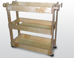 Тележка для спортинвентаря и игрушек (3 полки) 115х50х90см (фанера лак) - fgospostavki.ru - Иркутск