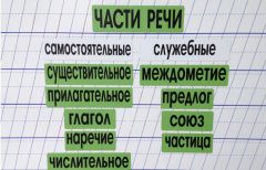 Набор магнитных карточек "Части речи" (фон зелёный) - fgospostavki.ru - Иркутск