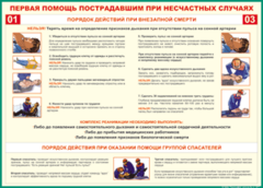 Таблица "Порядок действий при внезапной смерти" (100х140 сантиметров, винил) - fgospostavki.ru - Иркутск