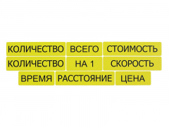 Набор магнитных карточек "Опорные слова к задачам" (желтый) - fgospostavki.ru - Иркутск
