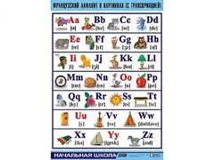 Таблица демонстрационная "Французский алфавит в картинках" (с транскрипцией) (винил 100*140) - fgospostavki.ru - Иркутск