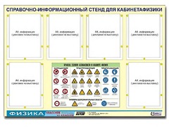 Стенд информационный "Правила техники безопасности в кабинете физики" (80х110, 6 карманов) - fgospostavki.ru - Иркутск