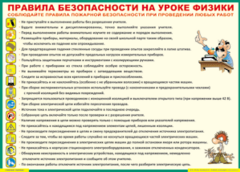 Таблица "Правила безопасности на уроке физики" (100х140 сантиметров, винил) - fgospostavki.ru - Иркутск