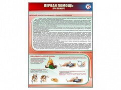 Стенд "Первая помощь при пожаре" - fgospostavki.ru - Иркутск