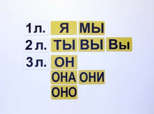 Набор магнитных карточек "Личные местоимения" (фон жёлтый) - fgospostavki.ru - Иркутск