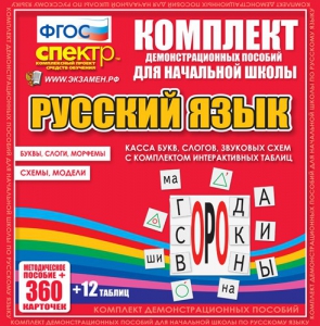 Динамические раздаточные пособия. Русский язык (комплект демонстрационных материалов). Касса букв, слогов, звуковых схем с набором интерактивных таблиц. - fgospostavki.ru - Иркутск