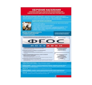 Таблица "Обучение населения способам защиты" (100х140 сантиметров, винил) - fgospostavki.ru - Иркутск