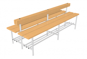 Скамья для раздевалок двухсторонняя с спинкой (2 метра) - fgospostavki.ru - Иркутск
