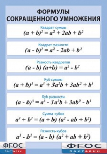 Таблица "Формулы сокращенного умножения" (винил) - fgospostavki.ru - Иркутск