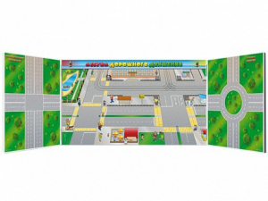 Доска магнитно-маркерная комбинированная, панорамная, трехэлементная "Азбука дорожного движения" - fgospostavki.ru - Иркутск