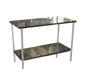 Стол на металлическом каркасе с полкой 600*900*750(900) - fgospostavki.ru - Иркутск