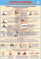 Таблица "Универсальная схема оказания первой помощи на месте происшествия" (100х140 сантиметров, винил) - fgospostavki.ru - Иркутск