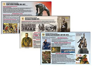 Комплект таблиц по истории "История России XX - XXI вв." раздаточные (цветные, ламинированные, А4, 12 штук) - fgospostavki.ru - Иркутск