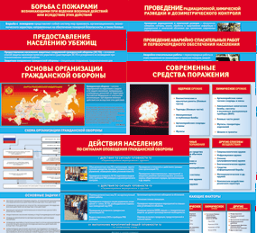 Комплект таблиц "Основы гражданской обороны (МЧС РФ)" 13 штук. - fgospostavki.ru - Иркутск