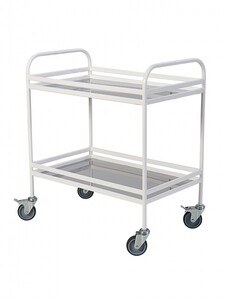 Столик процедурный передвижной металлический с двумя полками из нержавеющей стали с бортиками - fgospostavki.ru - Иркутск