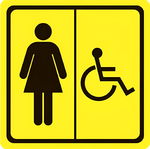 Тактильный знак (туалет для инвалидов Ж) 150х150 - fgospostavki.ru - Иркутск