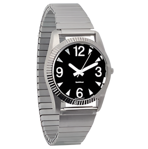 Часы мужские с черным циферблатом на растягивающемся ремешке - fgospostavki.ru - Иркутск