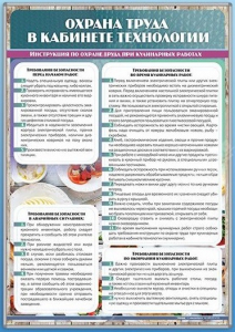 Стенд "Охрана труда в кабинете технологии" - fgospostavki.ru - Иркутск