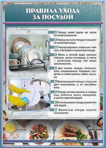 Стенд "Правила ухода за посудой" - fgospostavki.ru - Иркутск