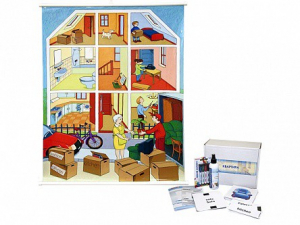 Магнитно-маркерный ситуационный плакат "Квартира" с набором магнитных карточек + методические рекомендации (иностранный язык) - fgospostavki.ru - Иркутск