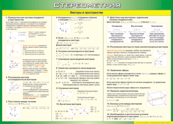Таблица "Векторы в пространстве (Стереометрия)" (100х140 сантиметров, винил) - fgospostavki.ru - Иркутск