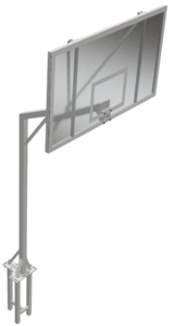 Стойки баскетбольные уличные (вылет 1,2 метра, пара) для щита из оргстекла - fgospostavki.ru - Иркутск