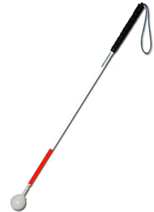 Трость телескопическая композитная с вращающимся шарообразным наконечником короткая на крючке - fgospostavki.ru - Иркутск