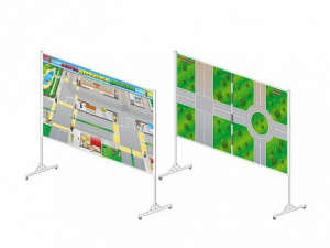 Доска магнитно-маркерная двухсторонняя "Азбука дорожного движения" на стойках (разборная) - fgospostavki.ru - Иркутск