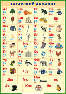 Таблица "Татарский алфавит в картинках" (100х140 сантиметров, винил) - fgospostavki.ru - Иркутск