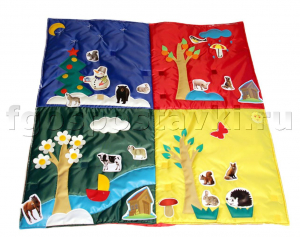 Дидактический коврик "Времена года" с дополнительными аппликациями животных - fgospostavki.ru - Иркутск