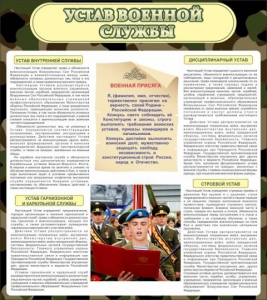 Стенд "Устав военной службы" - fgospostavki.ru - Иркутск
