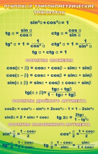 Стенд "Основные тригонометрические тождества" - fgospostavki.ru - Иркутск
