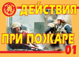 Комплект плакатов "Действия при пожаре" - fgospostavki.ru - Иркутск