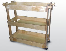 Тележка для спортинвентаря и игрушек (3 полки) 115х50х90см (фанера лак) - fgospostavki.ru - Иркутск