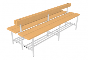 Скамья для раздевалок двухсторонняя с спинкой (2 метра) - fgospostavki.ru - Иркутск