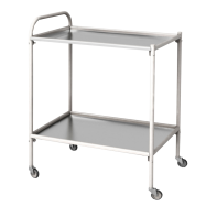 Столик процедурный передвижной с двумя полками металлический из стекла и нержавеющей стали - fgospostavki.ru - Иркутск