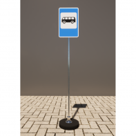 Знак дорожный "Место остановки автобуса" 5.16 типоразмер 40 на стойке с основанием 3кг - fgospostavki.ru - Иркутск